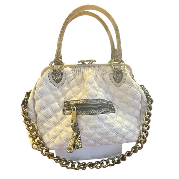 Marc Jacobs Handbags - Marc Jacobs White Leather Quilted Large Stam bag w/Snakeskin MSRP$1,495 dustbag